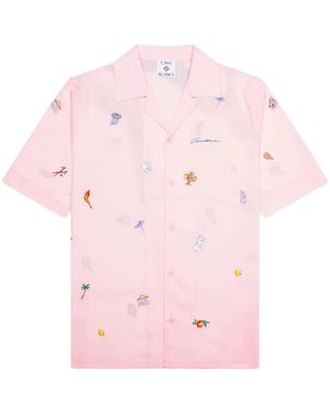 CASABLANCA Embroidered Short-Sleeved Shirt - Pink