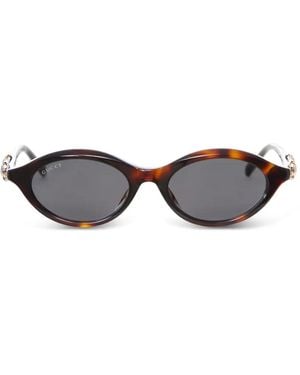 Gucci Horsebit Tortoiseshell-Effect Sunglasses - Brown
