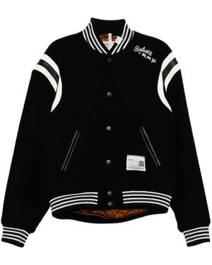 Maison Mihara Yasuhiro Logo-Embroidered Bomber Jacket - Black