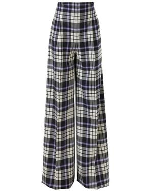 Carolina Herrera Pantalon Ample Marisol À Carreaux - White