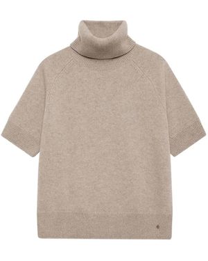Anine Bing Jackson Turtleneck Top - Natural