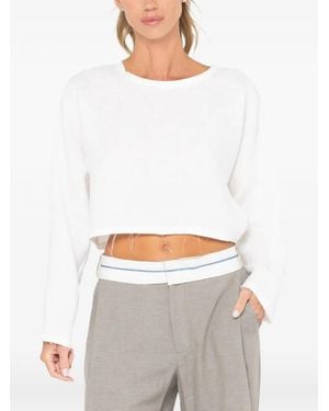 JBQ Anja Raw-Cut Cropped Top - White