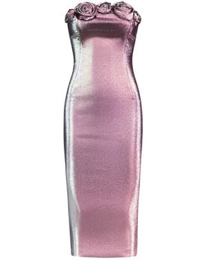 Area Lamé Midi Dress - Purple