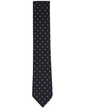 ZEGNA Floral-Pattern Tie - Blue