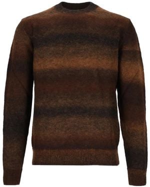 Corneliani Gradient-Stripe Knitted Sweater - Brown