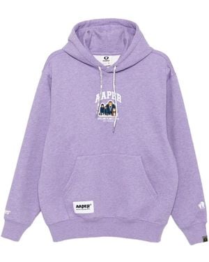 Aape By A Bathing Ape ロゴプレート パーカー - パープル