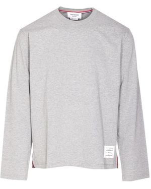 Thom Browne Pull En Coton À Détails Rayés - Blanc