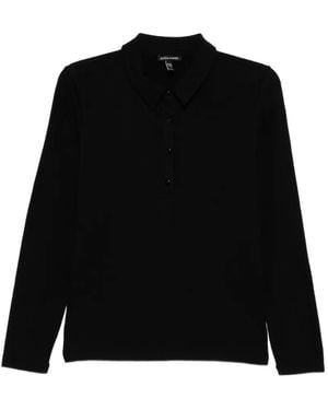 Eileen Fisher Button-Up Polo Top - Black