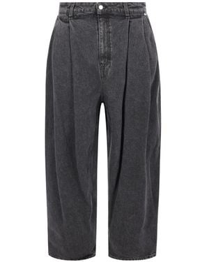 Hed Mayner Double-Pleat Carrot-Fit Jeans - Grey