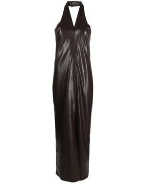 Nanushka Halterneck Faux-Leather Dress - Black