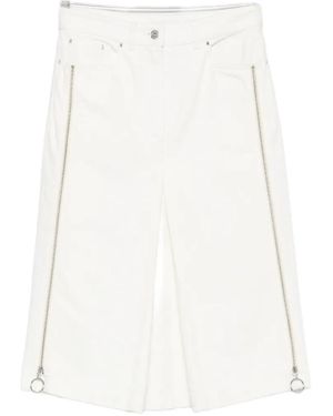 Rabanne Zip-Detail Denim Midi Skirt - White