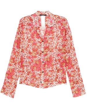 SAPIO Floral-Print Chiffon Shirt - Red
