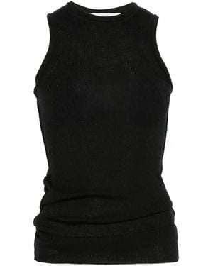 EMERSON RENALDI Ribbed-Knit T-Shirt - Black