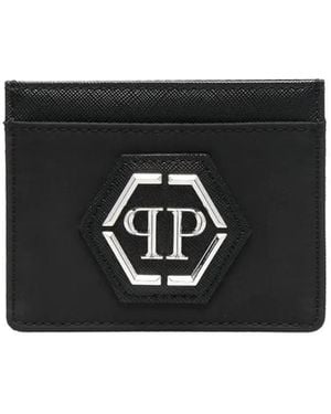 Philipp Plein Hexagon-Plaque Cardholder - Black