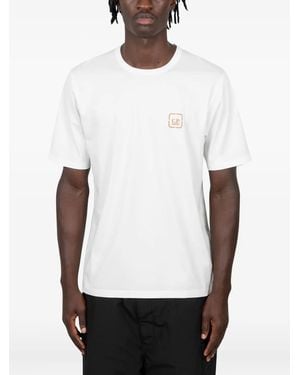 sunflower Camiseta de algodón con logo estampado - Blanco
