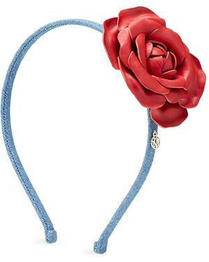 Maison Michel Valentina Rose-Detailed Headband - Red