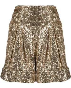Balmain High-Waisted Sequinned Shorts - Natural