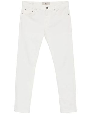 PT Torino Logo-Patch Slim Jeans - White