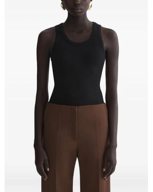Mugler Geribbelde Tanktop - Zwart