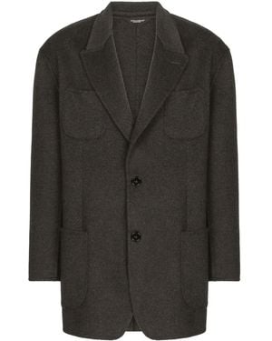 Dolce & Gabbana Oversized Cashmere Blazer Coat - Black