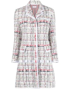Thom Browne Abrigo Con Botones - Blanco