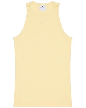 Courreges Buckle-Detail Ribbed Tank Top - Yellow