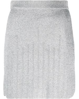Alberta Ferretti Metallic-Effect Mini Skirt - Grey