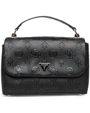 Guess Tisha Logo-Embossed Shoulder Bag - Black