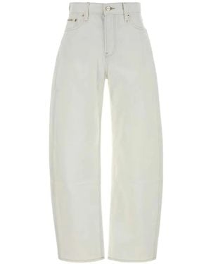 Calvin Klein Logo-Patch Wide-Leg Jeans - White