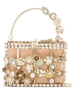 Rosantica Holli Bouqet Embellished Top-Handle Mini Bag - Natural