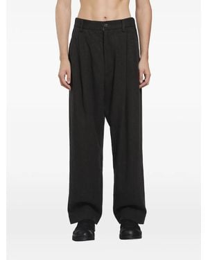 Ziggy Chen Pantalon Sarouel À Design Plissé - Black