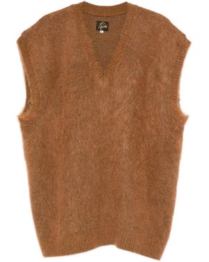 Needles Sleeveless Wool Gilet - Brown