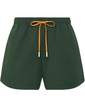 The Upside Billie Side-Stripe Running Shorts - Green