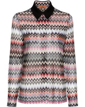 Missoni Semi-Sheer Zigzag Shirt - Black