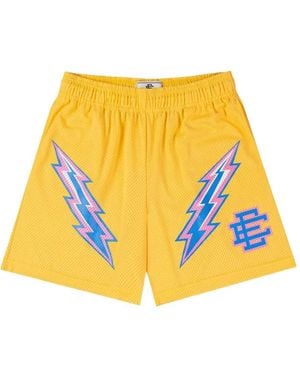 Eric Emanuel Ee Basic Bolt-Print Shorts - Yellow