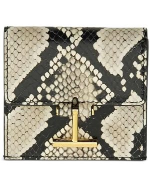 Tom Ford Snakeskin-Effect Leather Wallet - Metallic