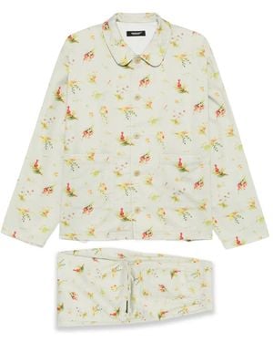 Undercover Floral-Pattern Shirt And Pants Set - White