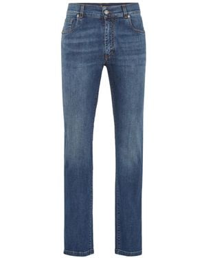 Billionaire Crest Five-Pocket Jeans - Blue