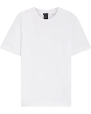 BOSS Logo-Embroidered T-Shirt - White