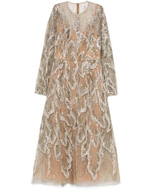 Elie Saab Embroidered Cocktail Dress - Natural