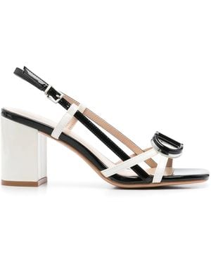 Twinset 75Mm Logo-Plaque Sandals - Natural