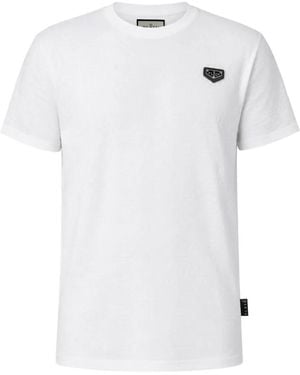 Philipp Plein T-Shirt Met Monogram En Jacquard - Wit