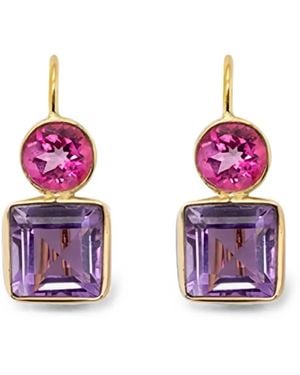 Lizzie Fortunato 14K Pastille Earrings Topaz And Amethyst Earrings - Pink