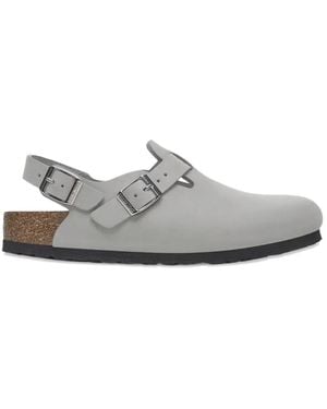 Birkenstock Tokio Buckle-Strap Leather Mules - White