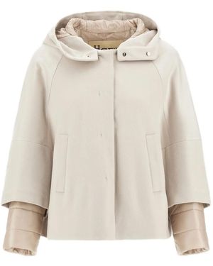 Herno Hooded Cape - Natural
