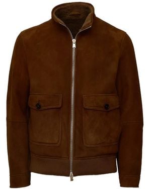 Dondup Shearling Zip-Up Jacket - Brown