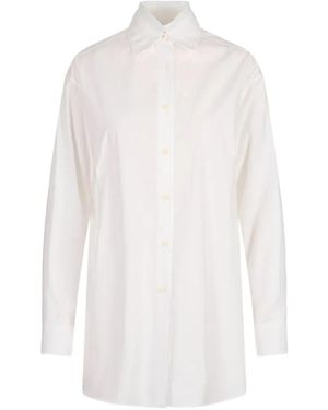 Jil Sander Pleated-Collar Long-Sleeve Shirt - White