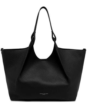 Gianni Chiarini Dua Maxi-Grain Leather Shoulder Bag - Black