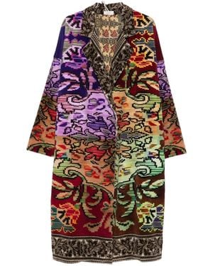 Pierre Louis Mascia Patchwork Floral Coat - Red