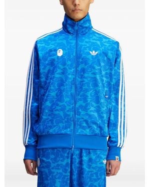 adidas X A Bathing Ape Firebird Three-Stripe Camouflage Track Jacket - Blue